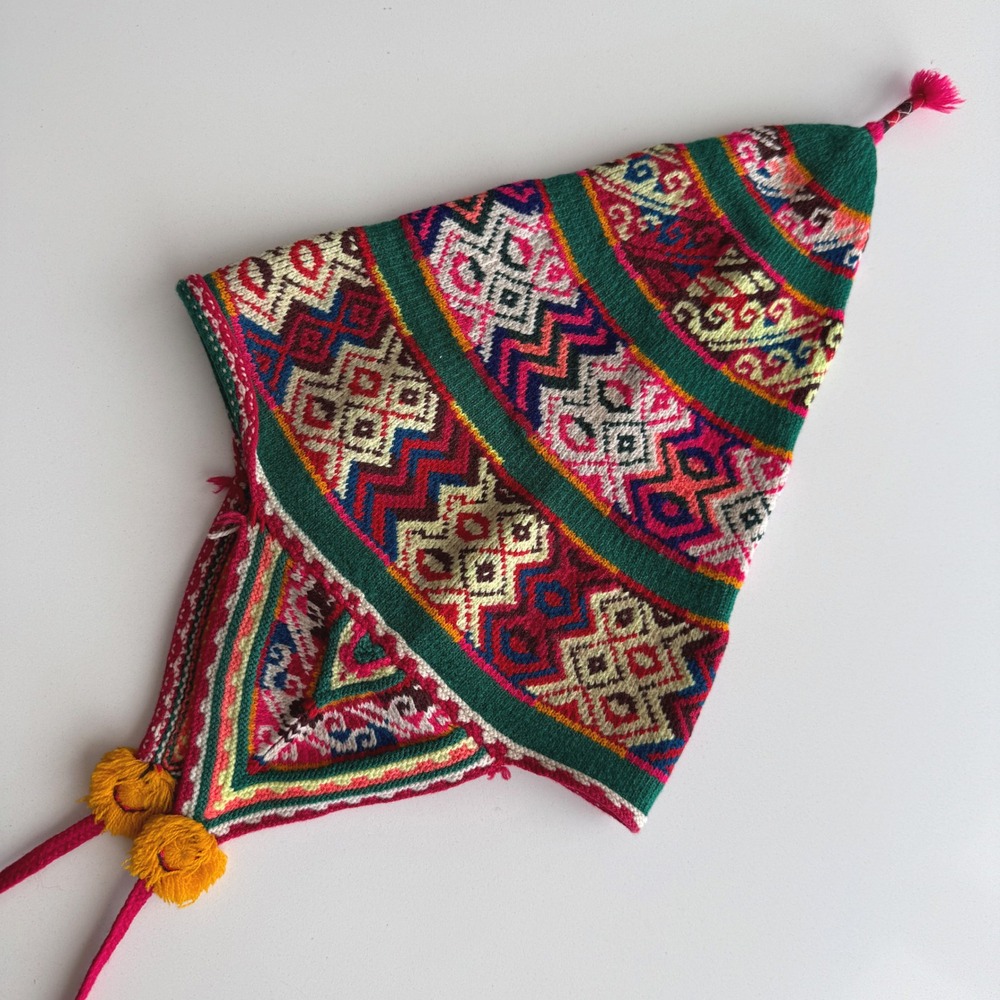 Vintage Peruvian Quechuan Handwoven Chullo Many Color Traditional Hat‎
